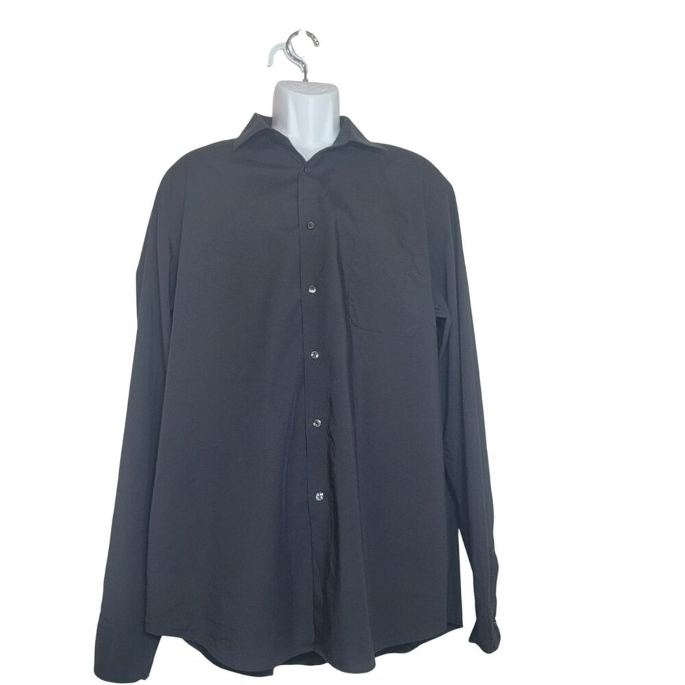 Calvin Klein Active Performance Button Front Shirt, Men XL, Solid Black, NWOT